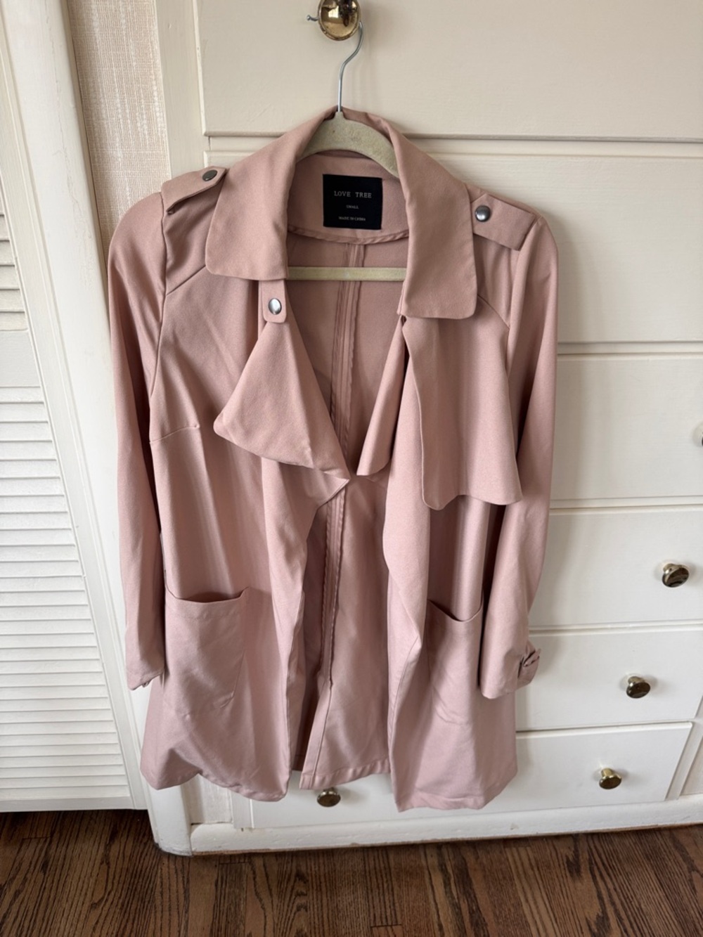 Love Tree Blush Pink Lightweight Trench Coat